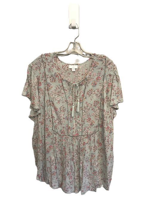 Floral Print Top Short Sleeve By J. Jill, Size: 2x