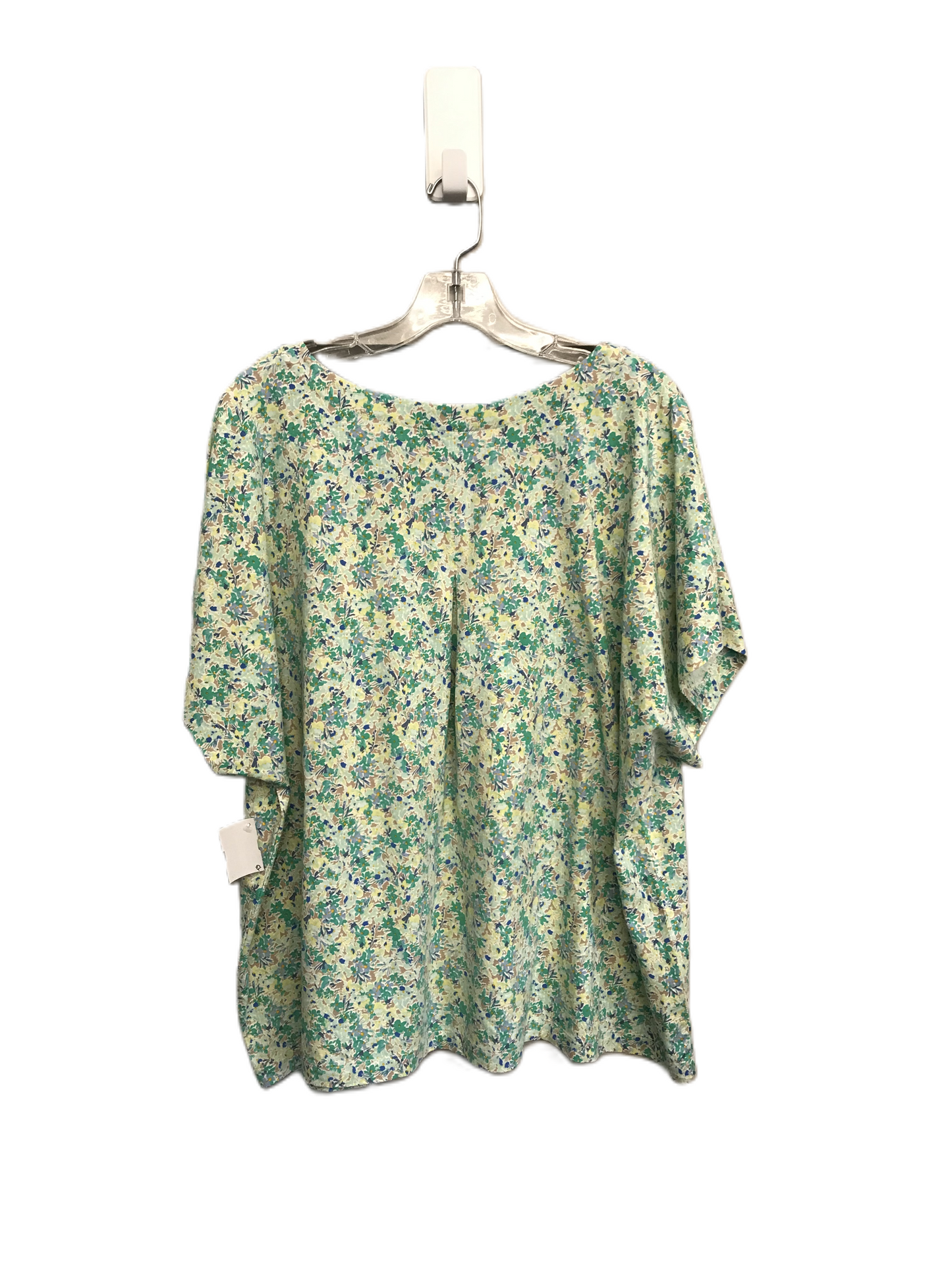 Floral Print Top Short Sleeve Basic By J. Jill, Size: 3x