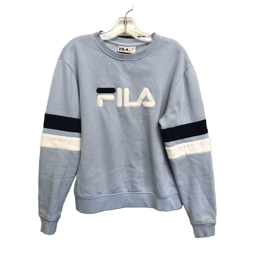 Blue Athletic Sweatshirt Crewneck By Fila, Size: L