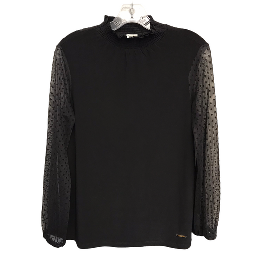 Top Long Sleeve By Anne Klein In Black, Size: S