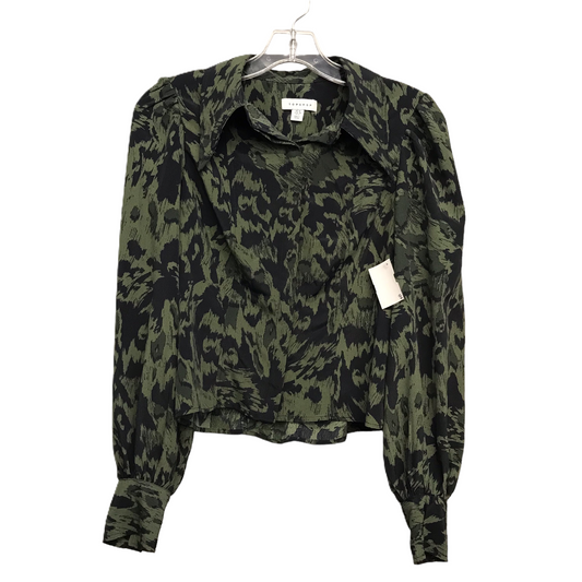 Top Long Sleeve By Top Shop In Green, Size: S