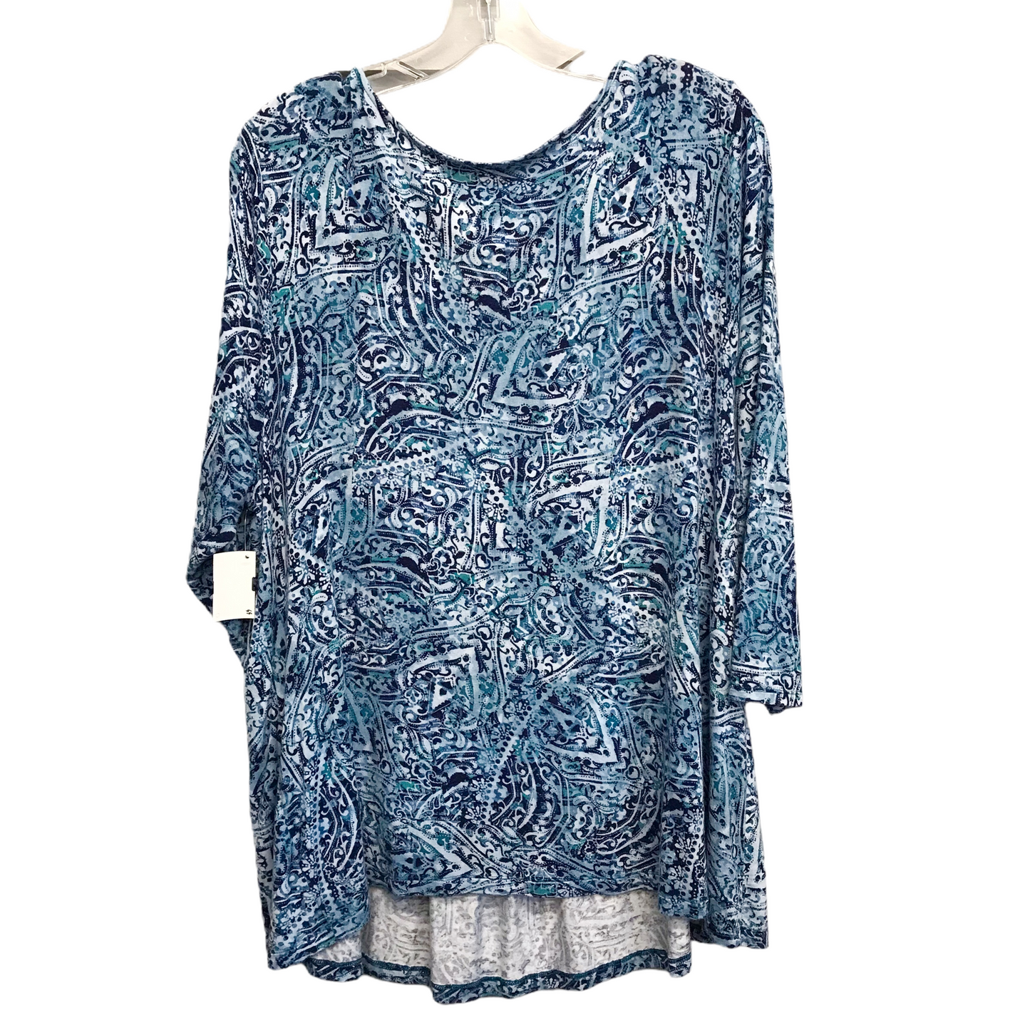 Top Long Sleeve By Croft And Barrow In Blue, Size: 1x