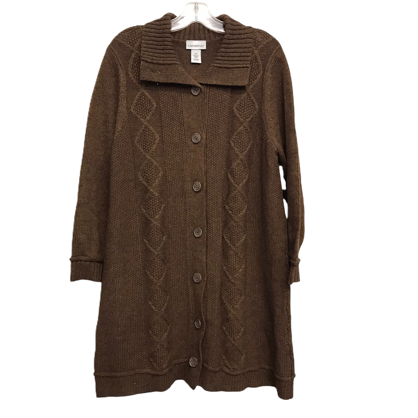 Sweater Cardigan By Catherines In Brown, Size: Xl