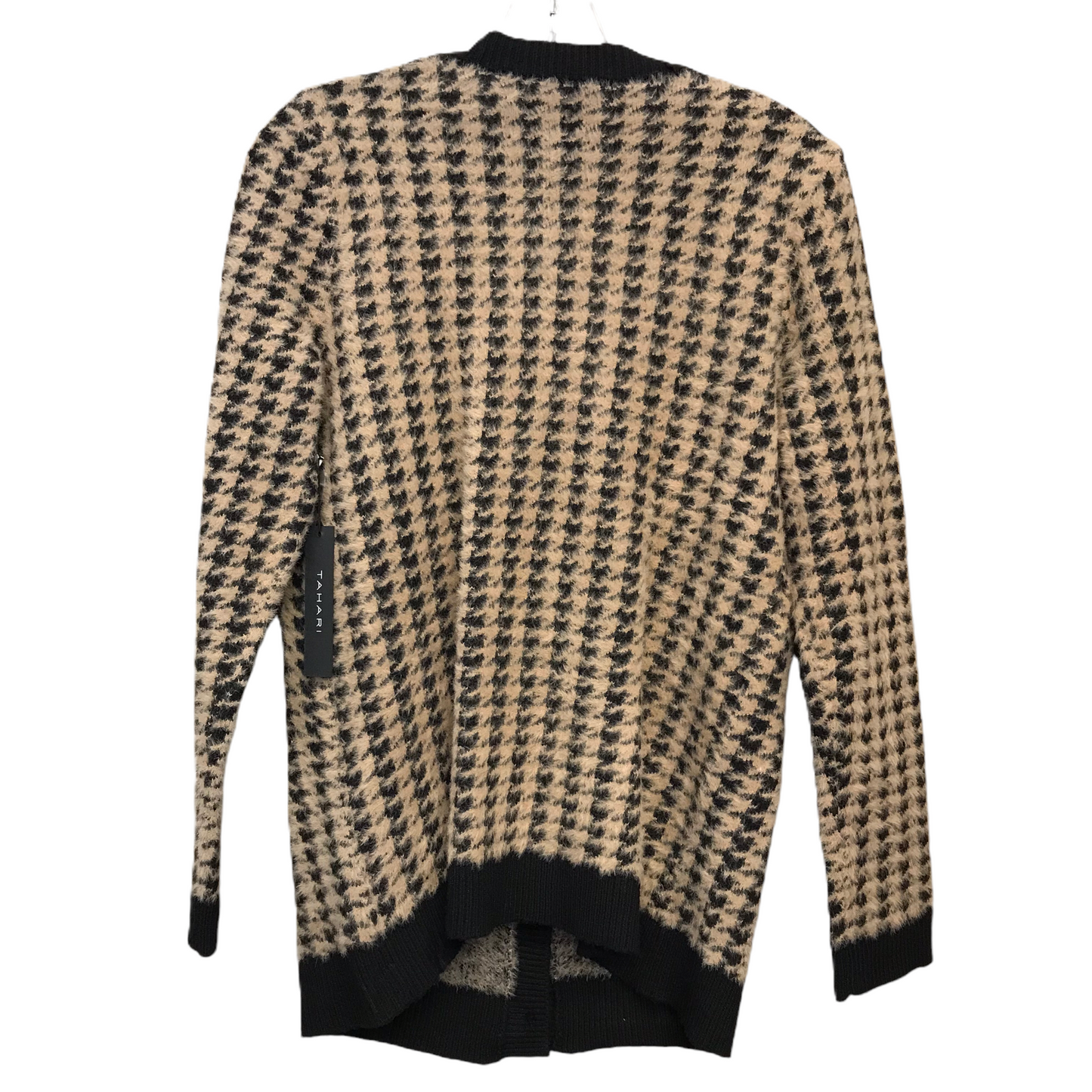 Sweater Cardigan By Tahari By Arthur Levine In Black & Tan, Size: S