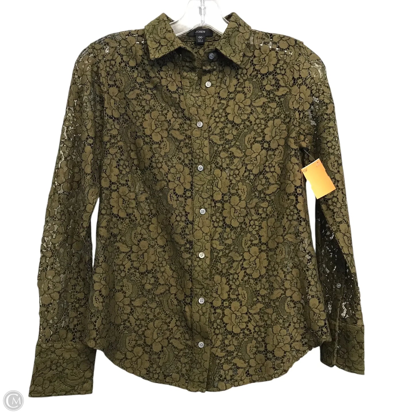 Top Long Sleeve By J. Crew In Green, Size: Xxs