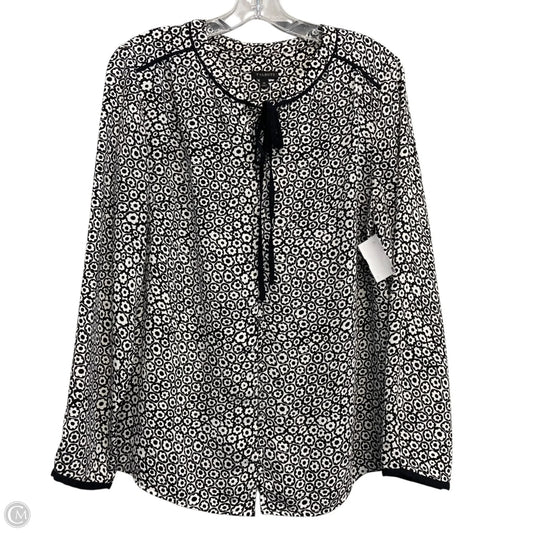 Top Long Sleeve By Talbots In Black & White, Size: M