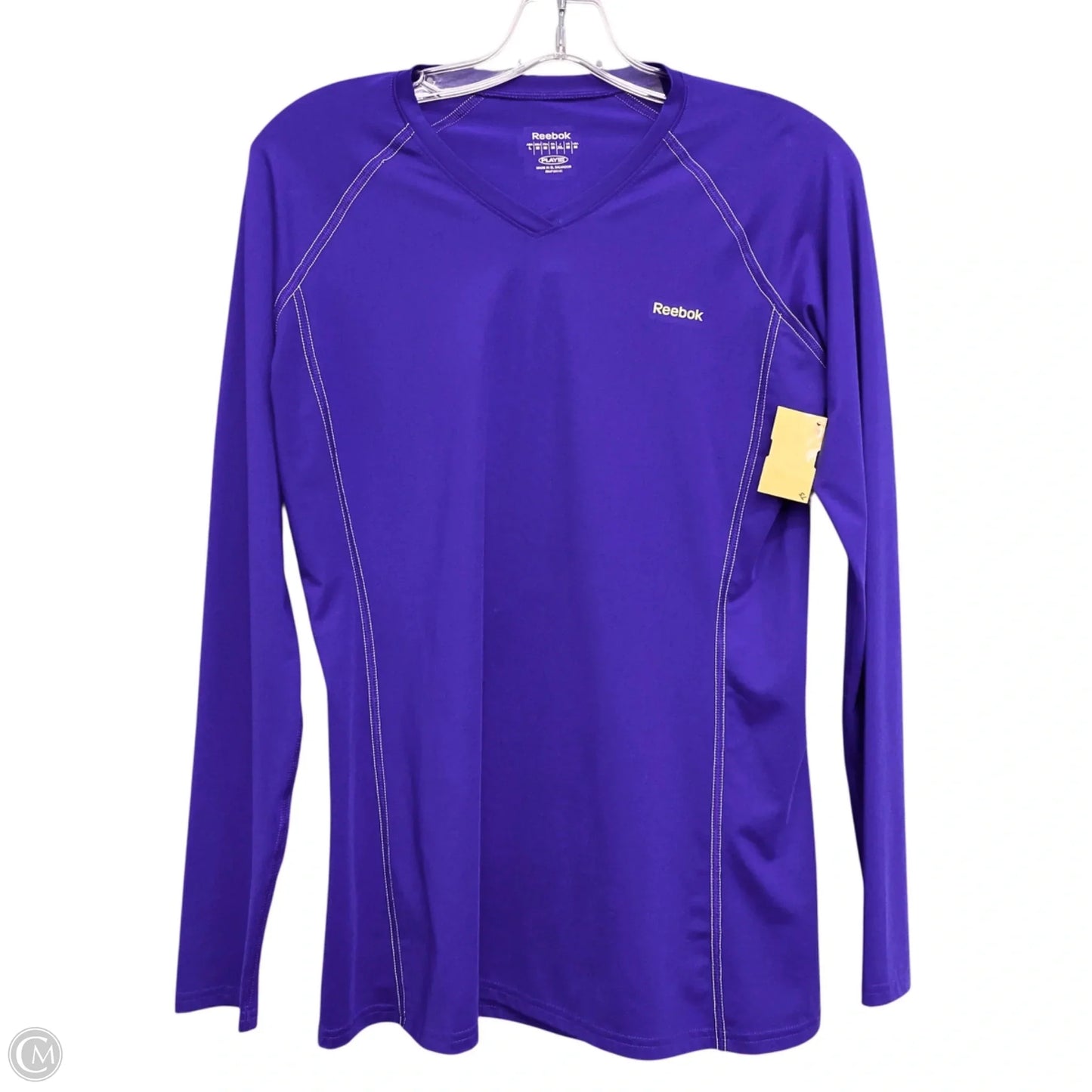 Athletic Top Long Sleeve Crewneck By Reebok In Blue, Size: M