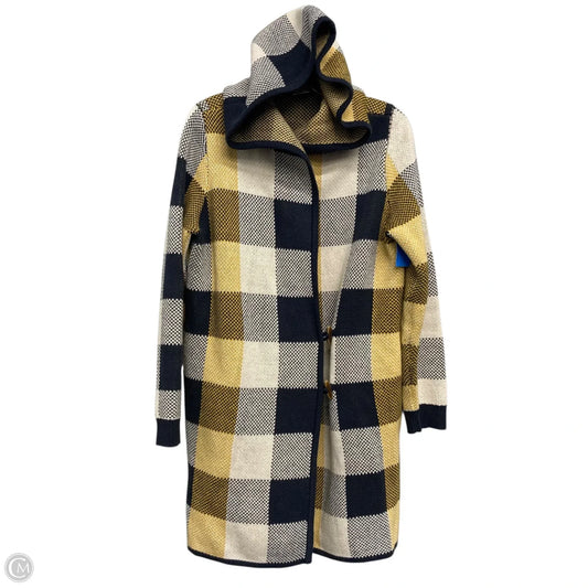 Sweater Cardigan By Cabi In Checkered Pattern, Size: M