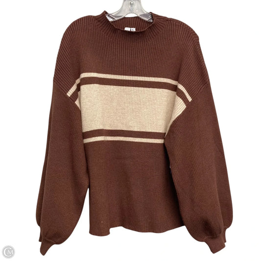 Sweater By Grace + Karma In Brown & Cream, Size: Xl