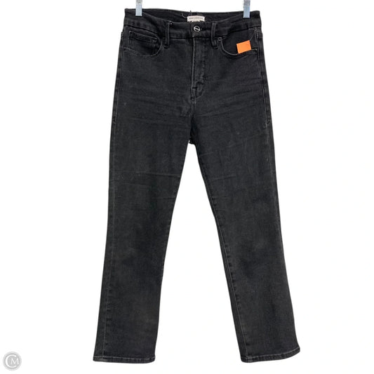 Jeans Straight By Good American In Black Denim, Size: 6