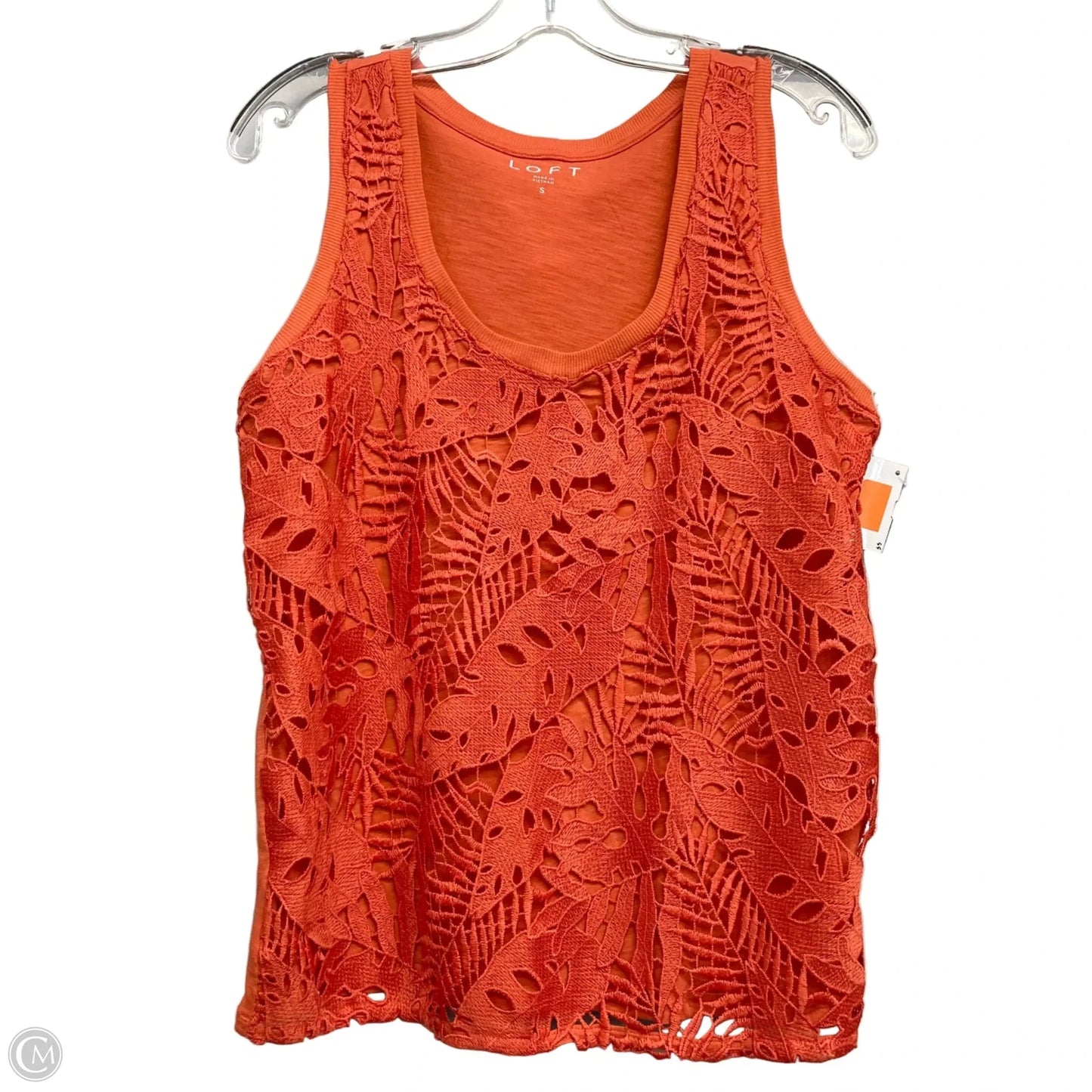 Top Sleeveless By Loft In Orange, Size: S