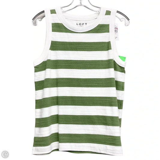 Top Sleeveless Basic By Loft In Green and White, Size: S