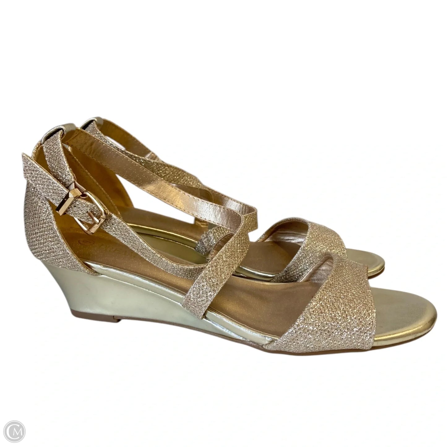 Shoes Heels Wedge By Dream Pairs In Gold, Size: 9