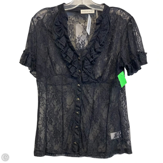 Top Short Sleeve By Trouble at the Mill In Black, Size: S