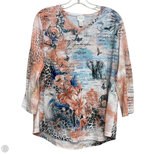Top Long Sleeve By Chicos In Multi-colored, Size: L