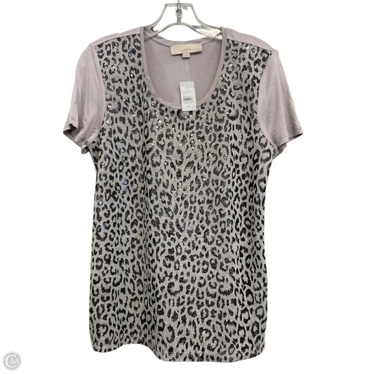 Top Short Sleeve By Loft In Animal Print, Size: M