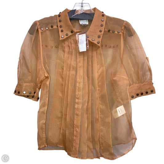 Top Short Sleeve By Maeve In Brown, Size: M