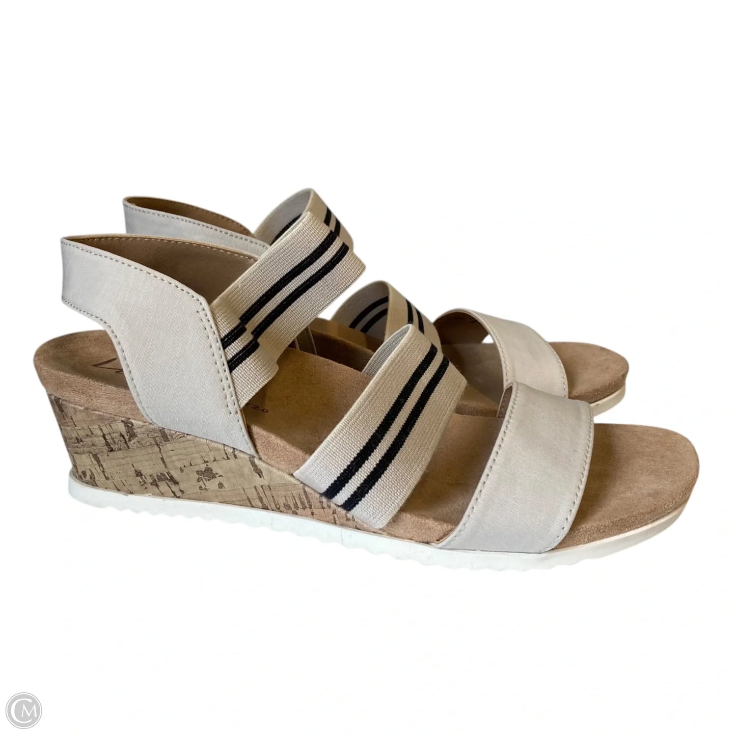 Sandals Heels Wedge By Life Stride In Striped Pattern, Size: 7