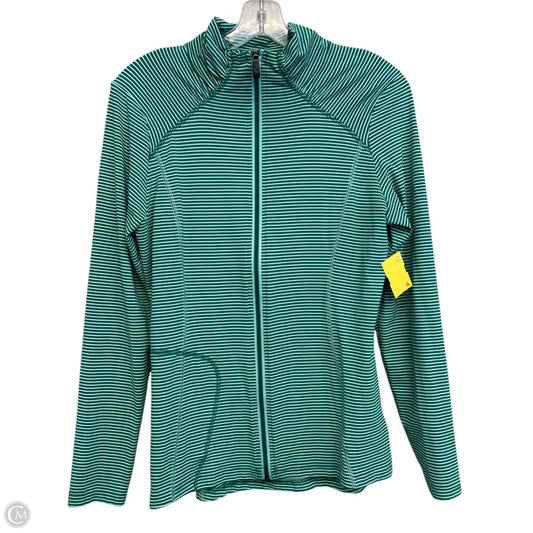Athletic Jacket By Lole In Striped Pattern, Size: L