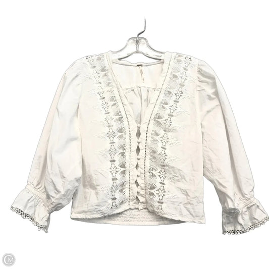 Top 3/4 Sleeve By Free People In White, Size: M
