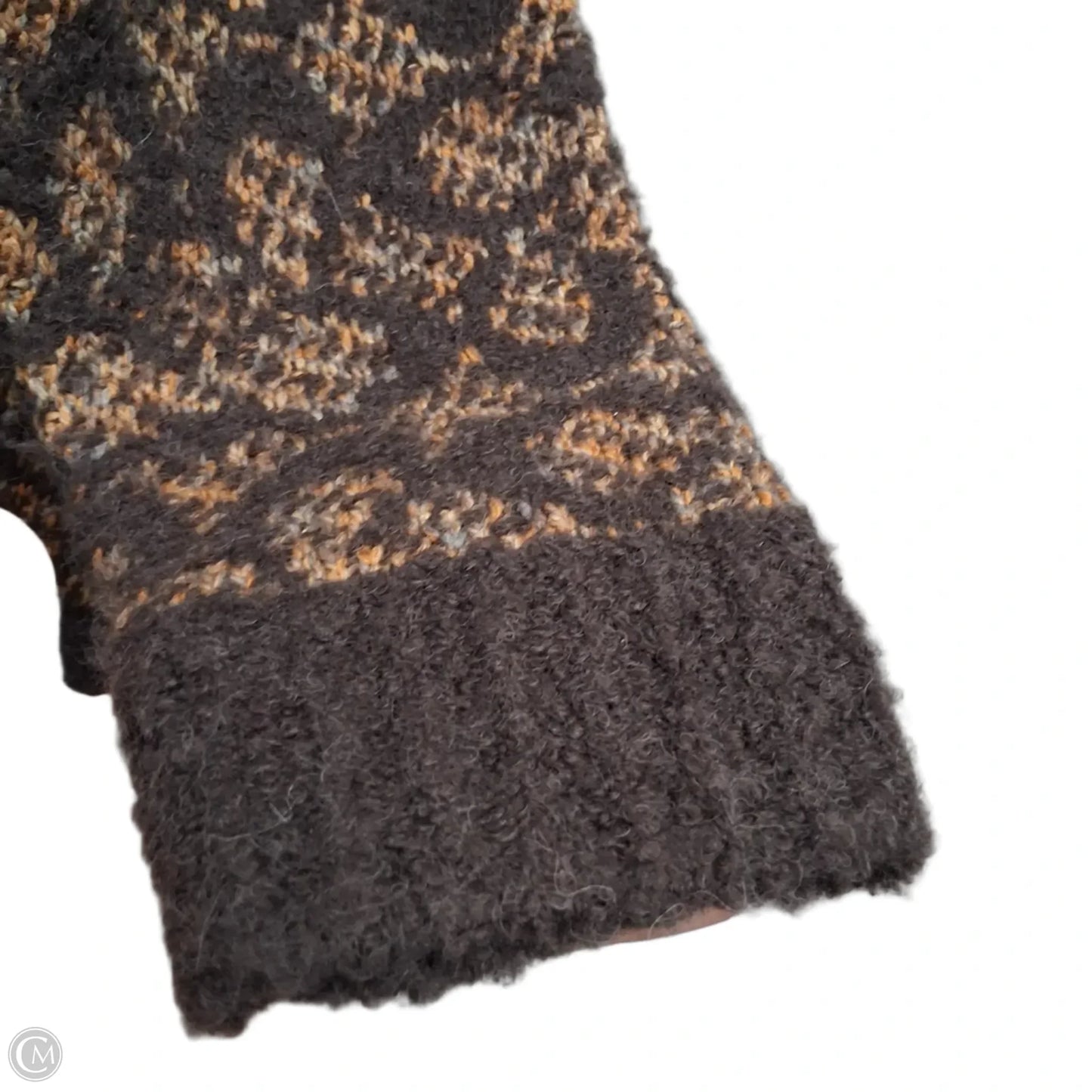 Sweater Designer By Coach In Brown & Gold & Blue, Size: Xl