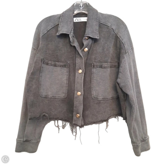 Jacket Denim By Zara In Gray Denim, Size: S