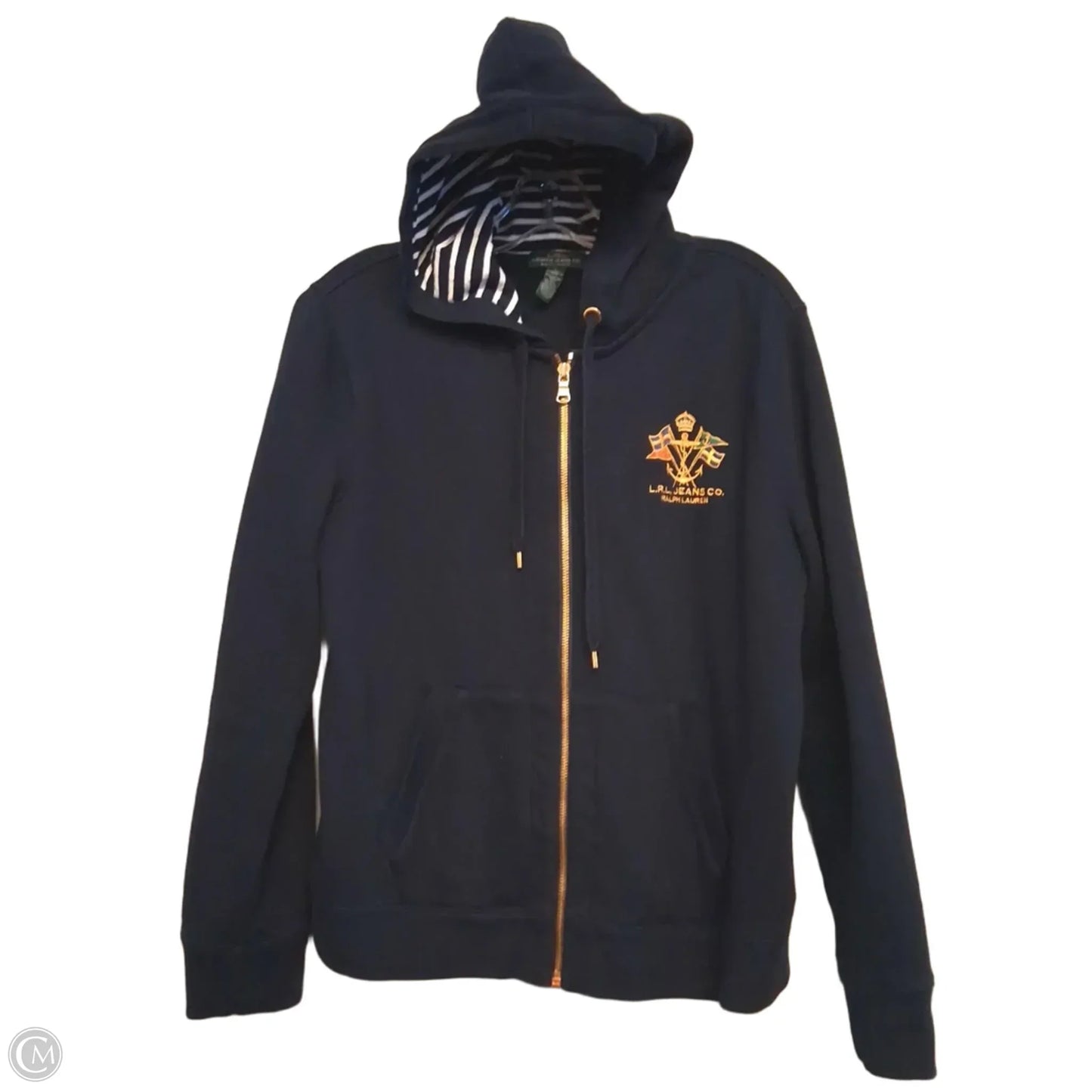 Sweatshirt Hoodie By Lauren Jeans Co In Navy, Size: L