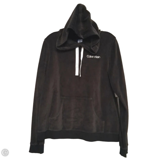 Sweatshirt Hoodie By Calvin Klein In Black, Size: L