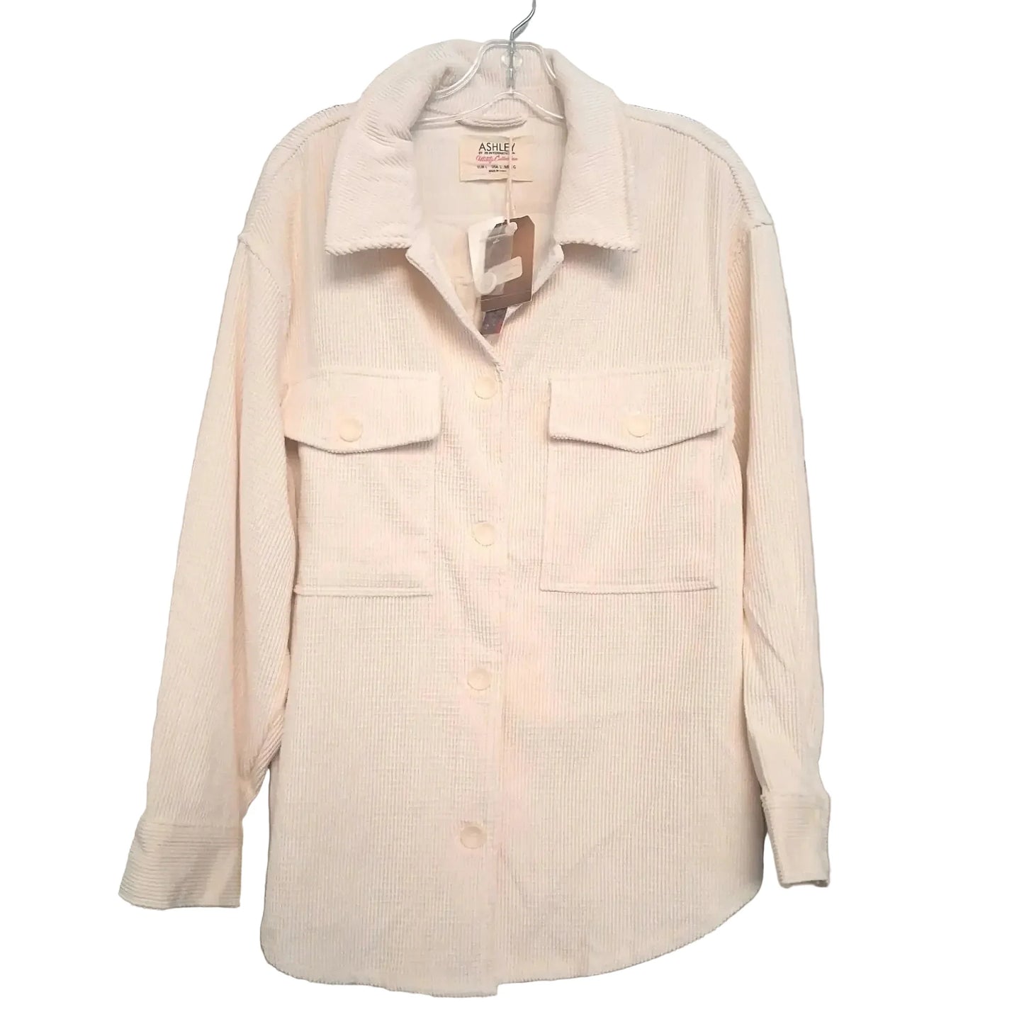 Top Long Sleeve By Ashley In Cream, Size: L