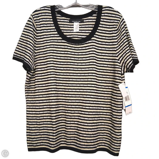 Top Short Sleeve By Jones New York In Striped Pattern, Size: Xl