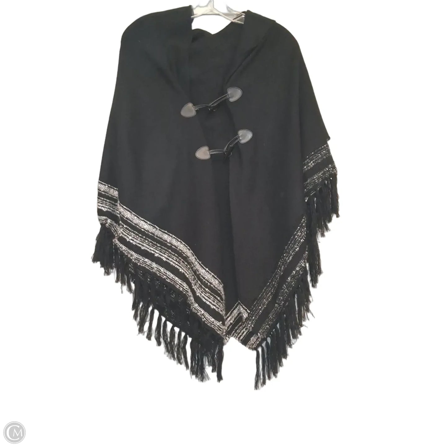 Poncho By Apt 9 In Black & White, Size: Osfm