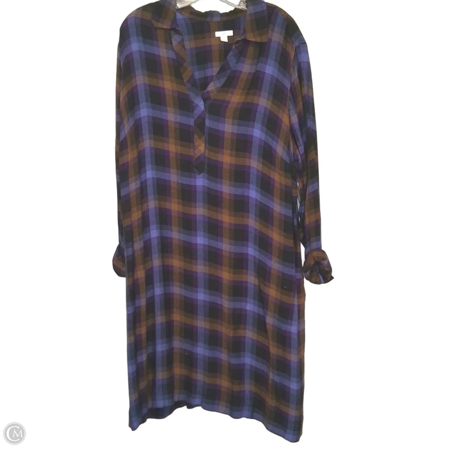 Dress Casual Maxi By J. Jill In Plaid Pattern, Size: 2x