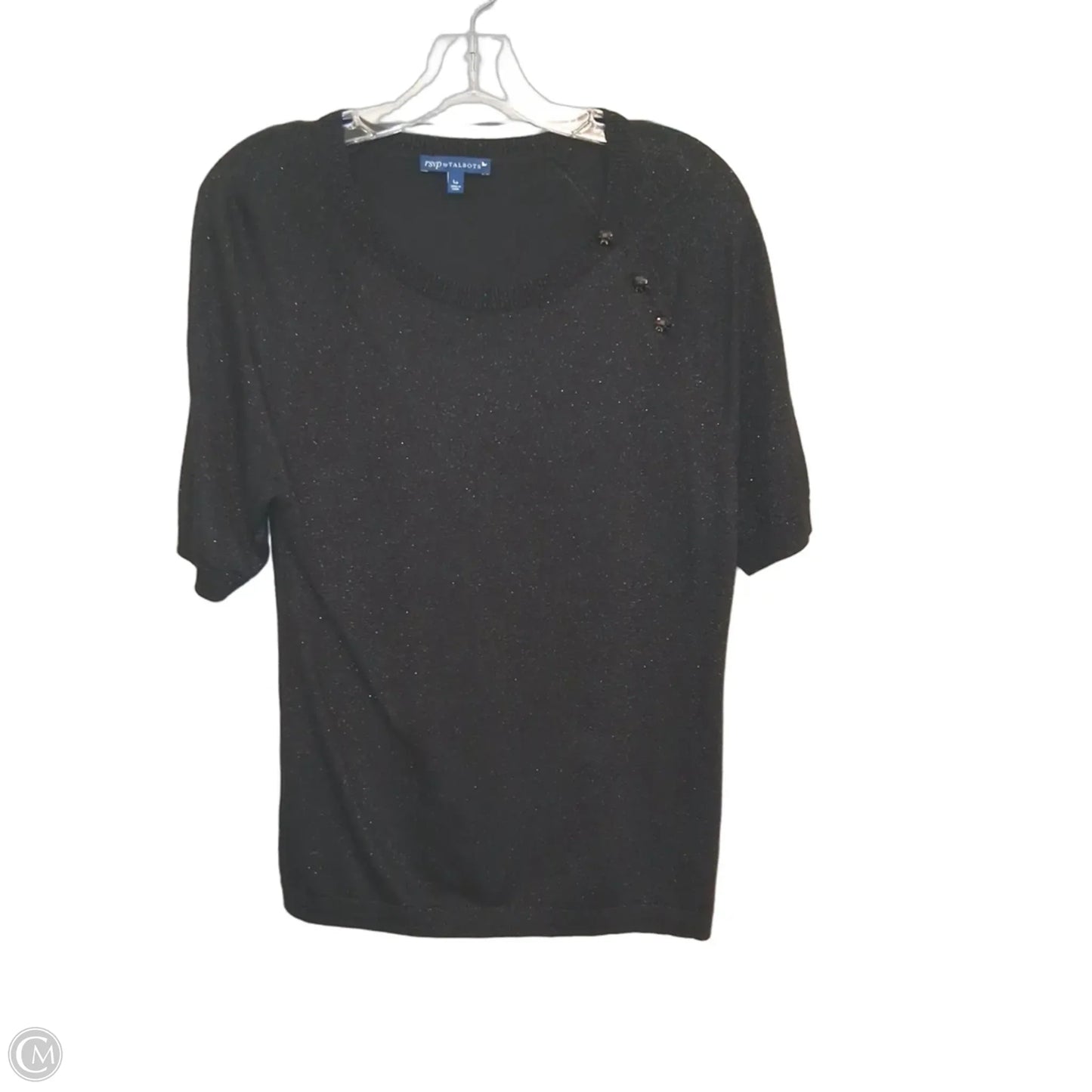 Top Short Sleeve By Talbots In Black, Size: Lp