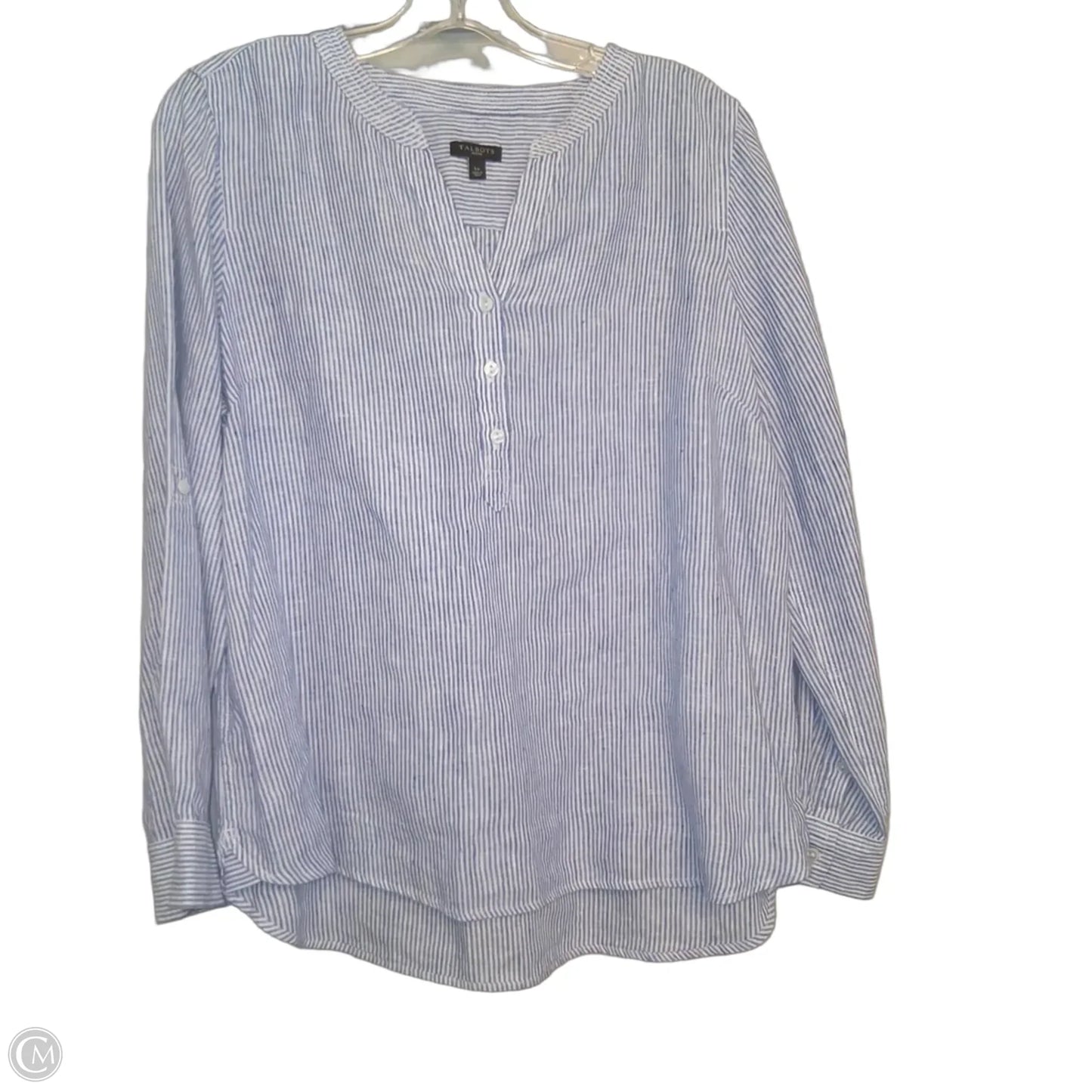 Top Long Sleeve By Talbots In Striped Pattern, Size: Lp