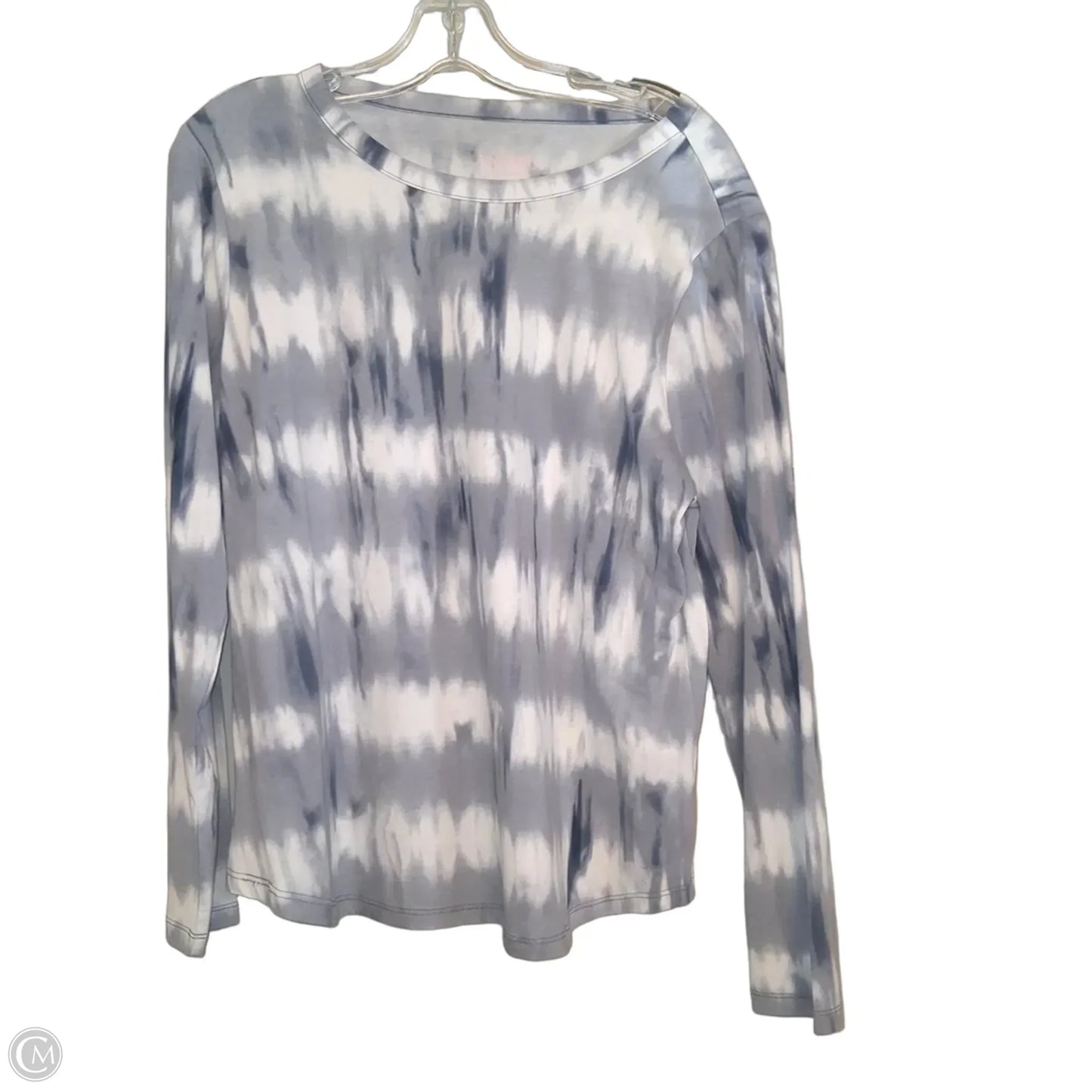 Top Long Sleeve Basic By Any Body In Grey & White, Size: M