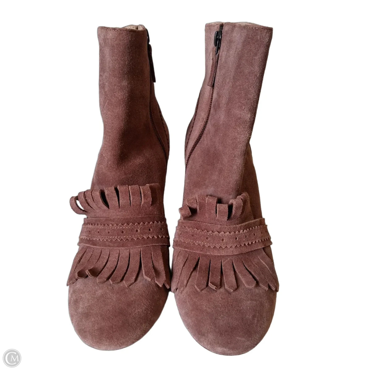 Boots Ankle Heels By Etienne Aigner In Brown, Size: 8.5