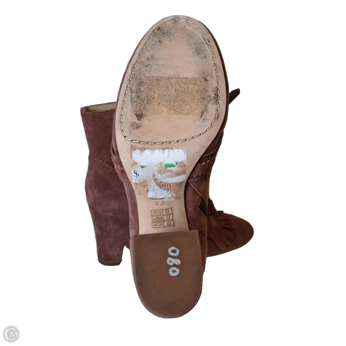 Boots Ankle Heels By Etienne Aigner In Brown, Size: 8.5