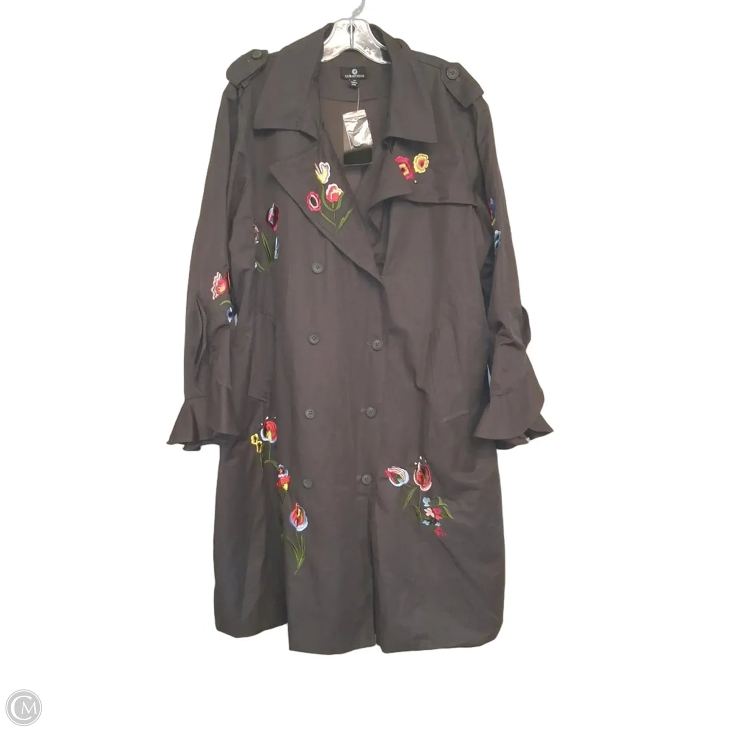 Coat Trench Coat  In Grey, Size: 2x