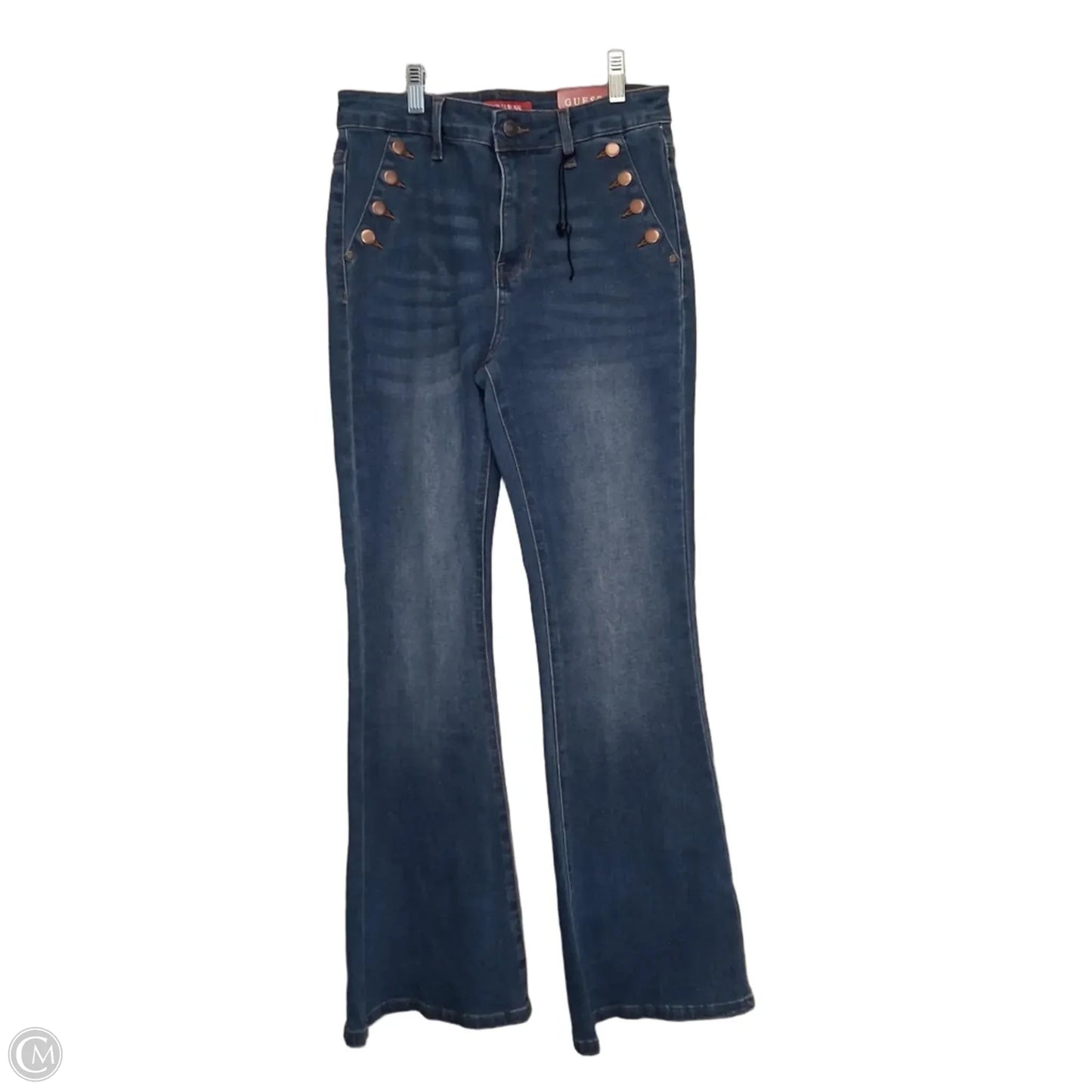 Jeans Flared By Guess In Blue Denim, Size: 6