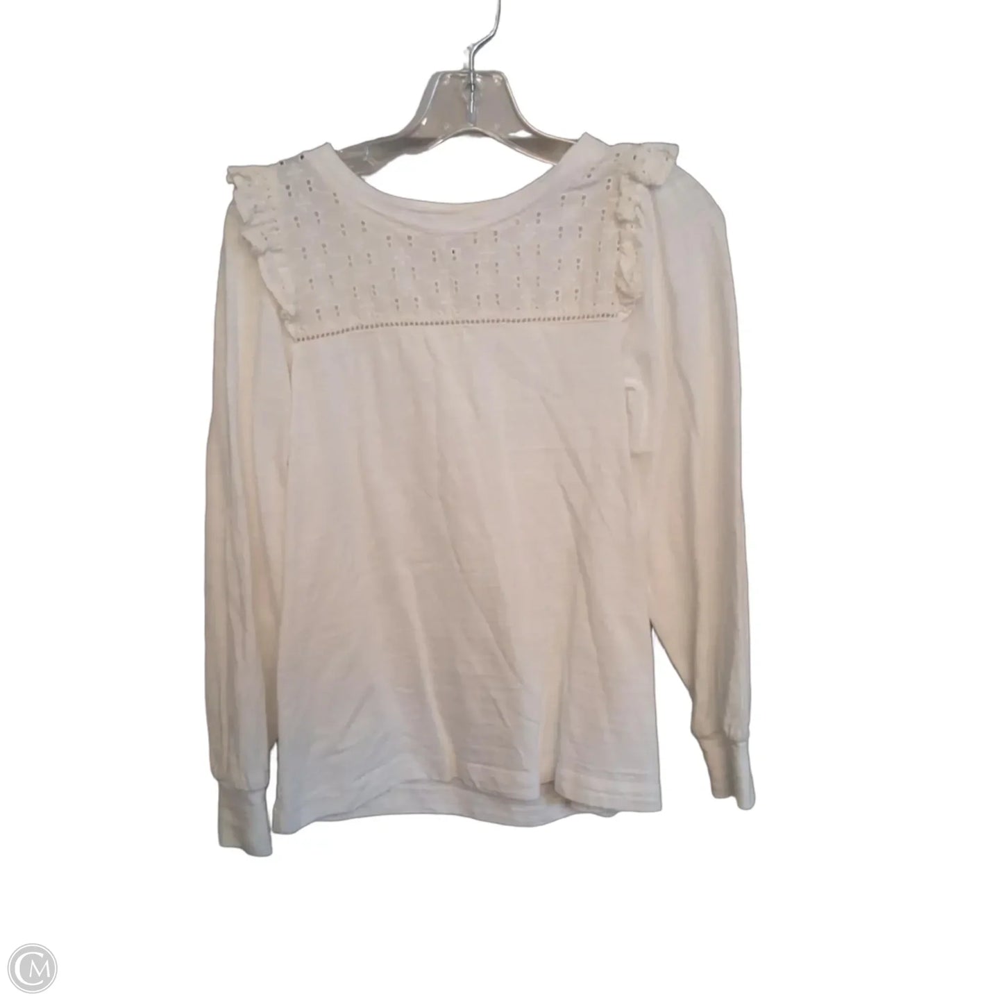 Top Long Sleeve By Loft In White, Size: Sp