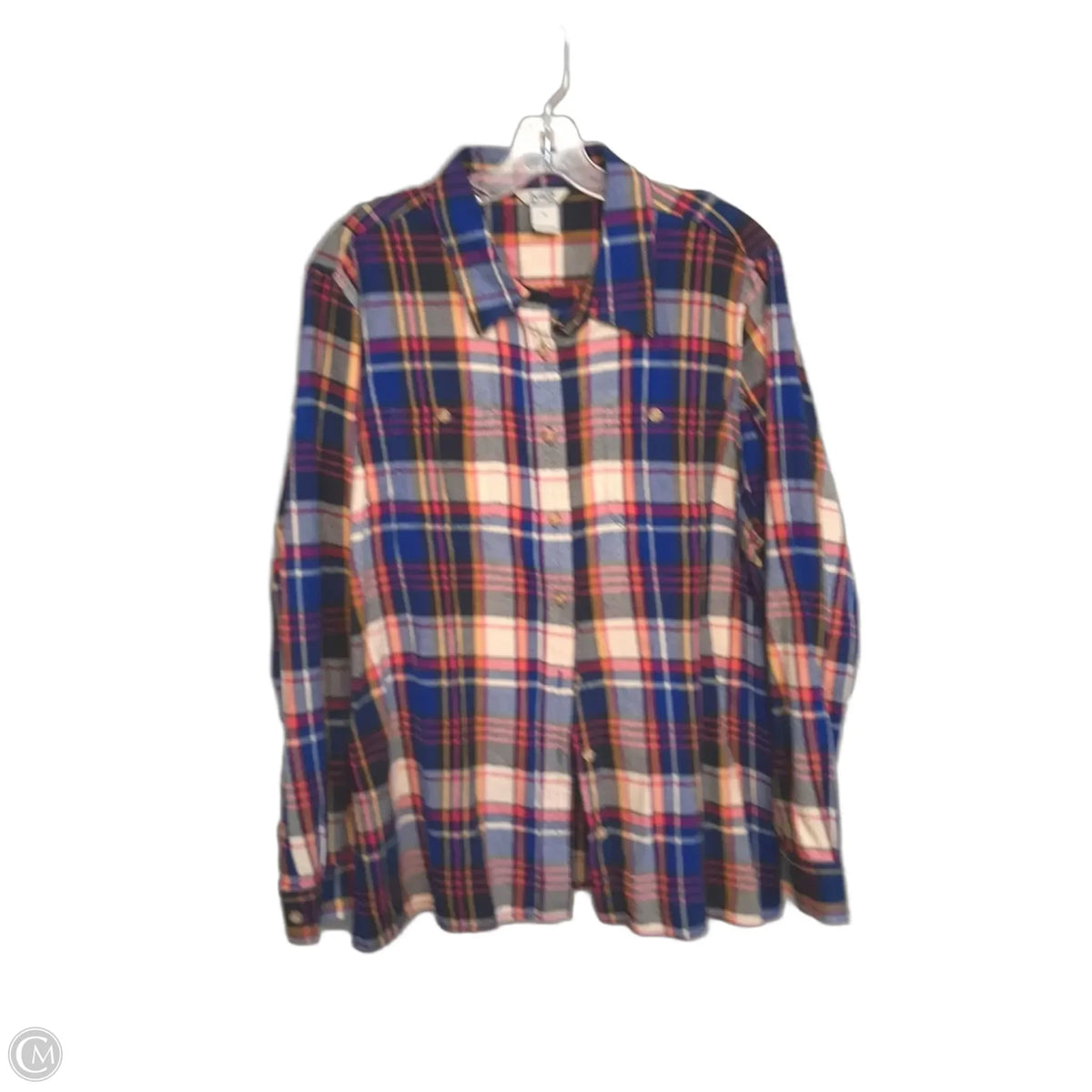 Top Long Sleeve By Duluth Trading In Plaid Pattern, Size: Xl