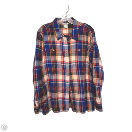 Top Long Sleeve By Duluth Trading In Plaid Pattern, Size: Xl