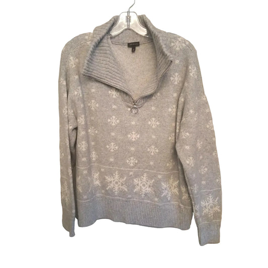 Sweater By Talbots In Grey & White, Size: Xl