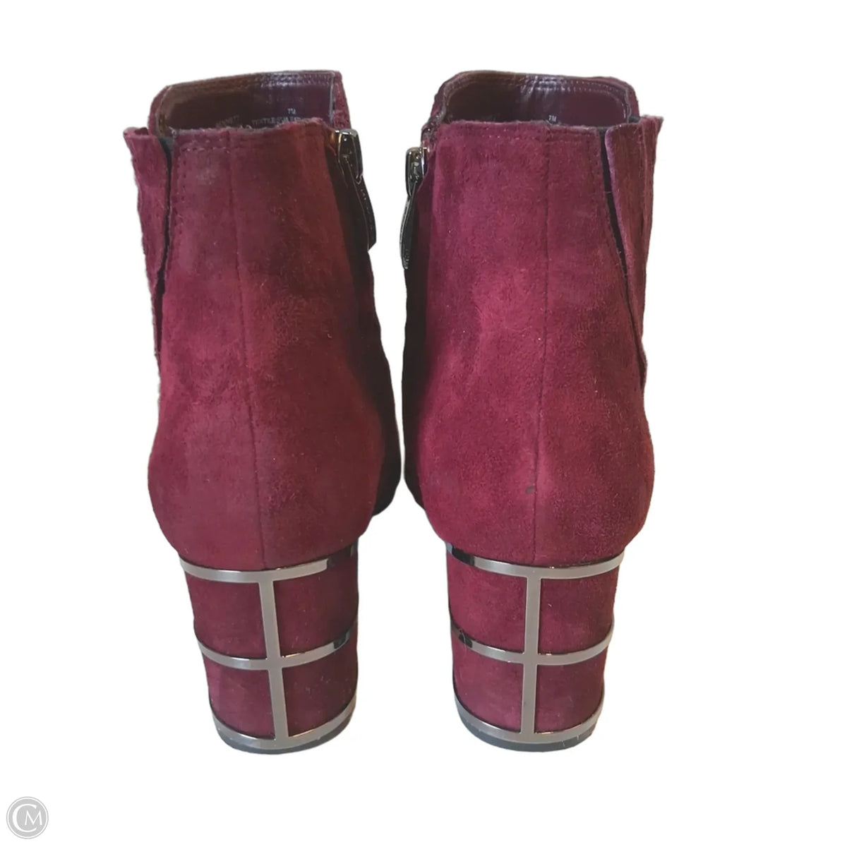 Boots Ankle Heels By Steve Madden In Maroon, Size: 7