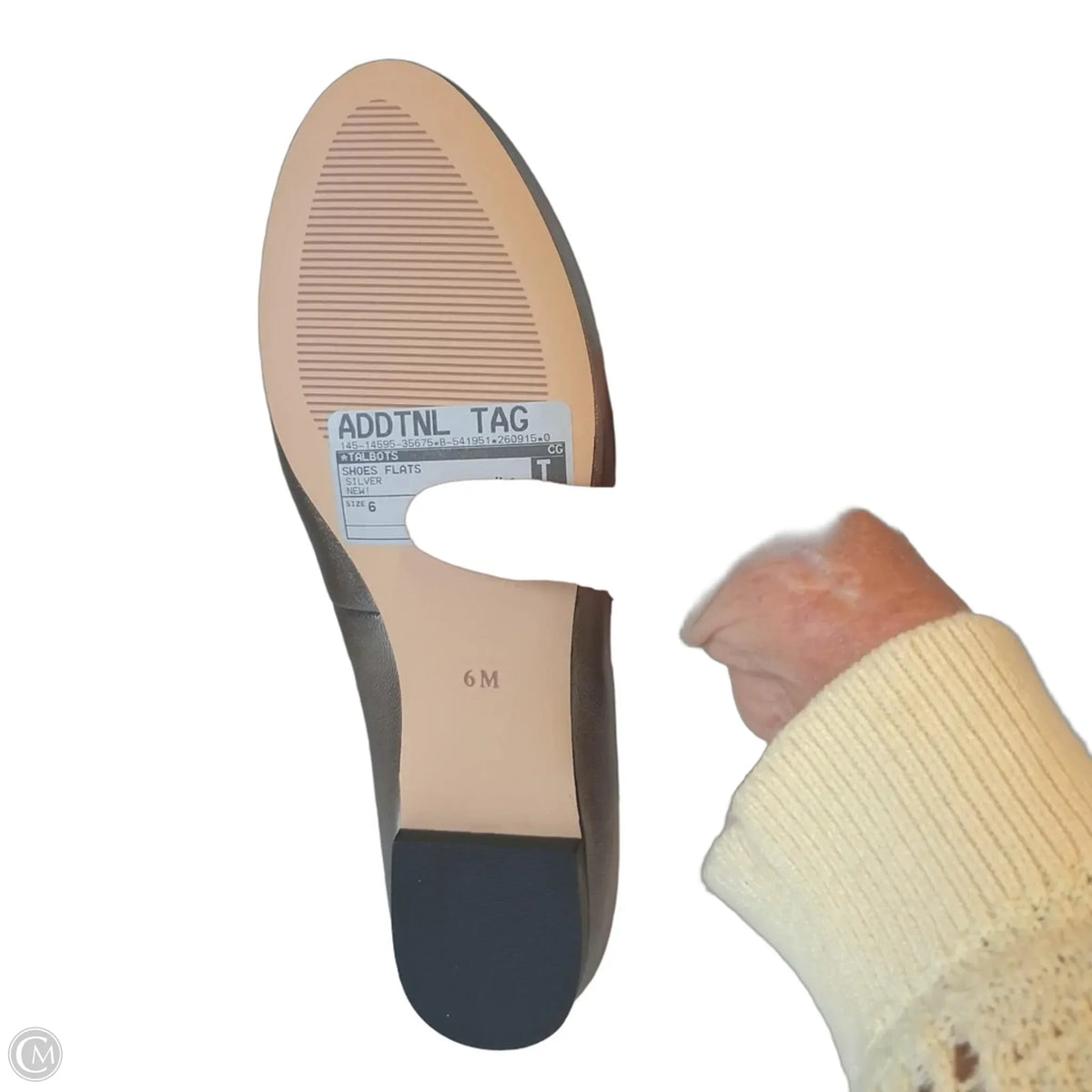 Shoes Flats By Talbots In Silver, Size: 6