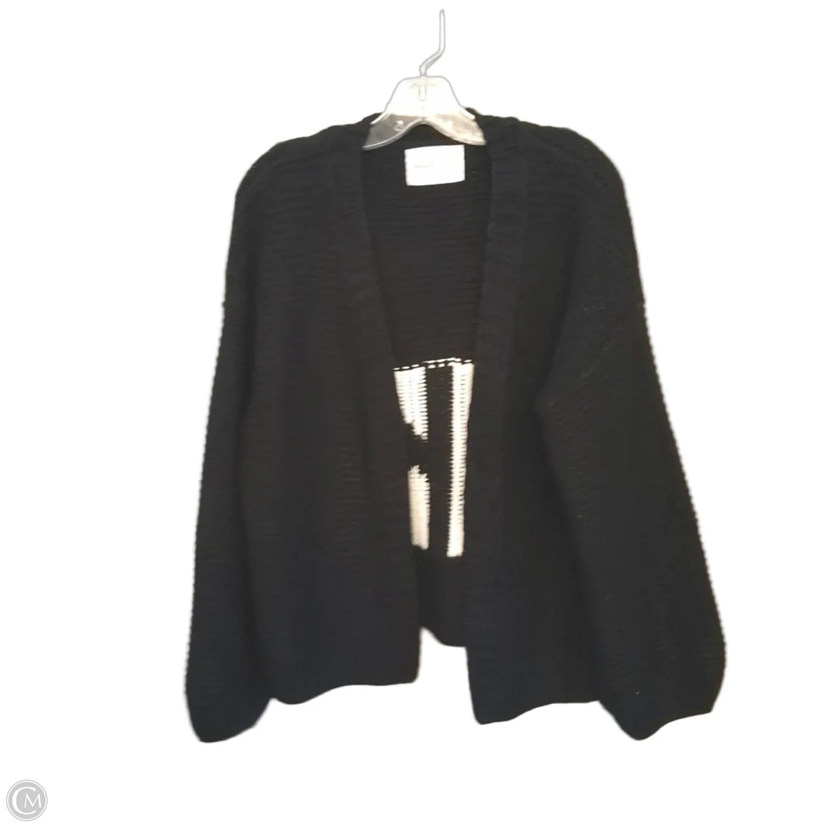 Sweater Cardigan In Black & White, Size: S