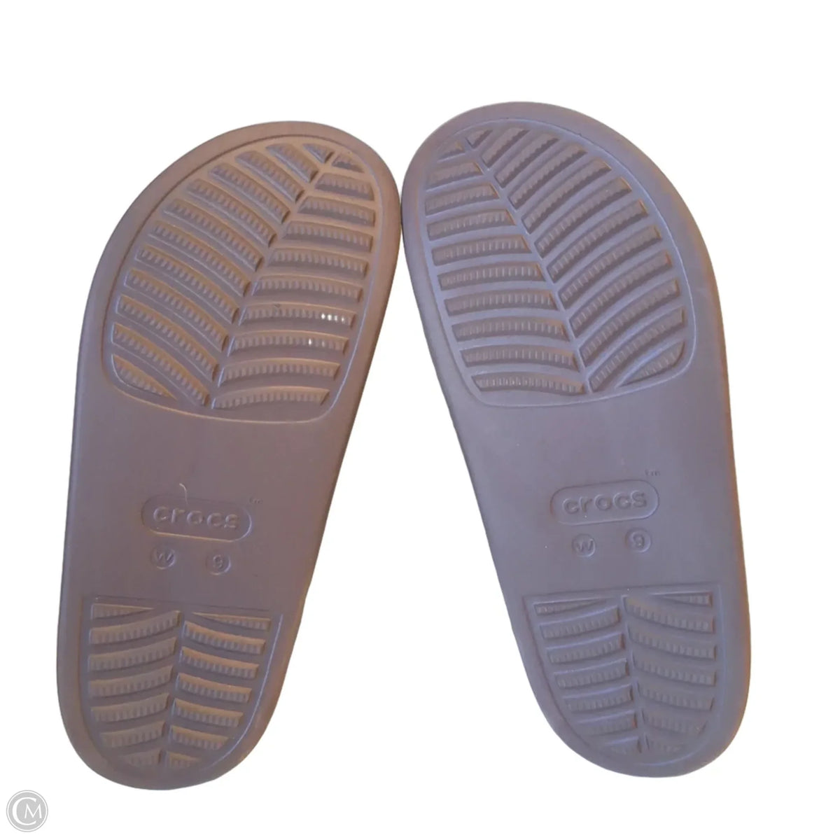 Shoes Flats By Crocs In Brown, Size: 9