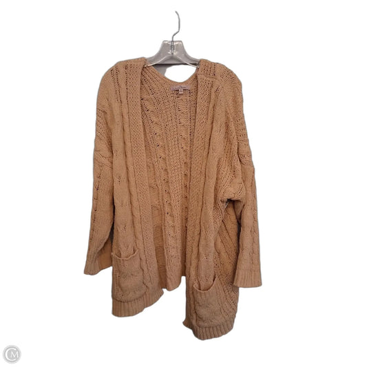 Sweater Cardigan By Love Tree In Gold, Size: M