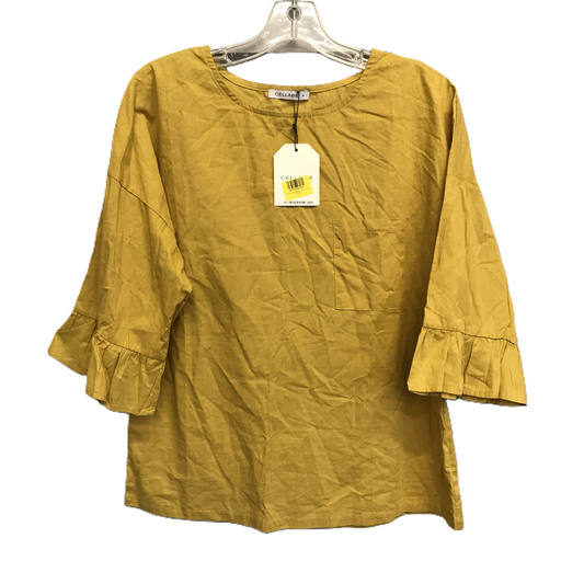 Yellow Top Short Sleeve By Cellabie, Size: M