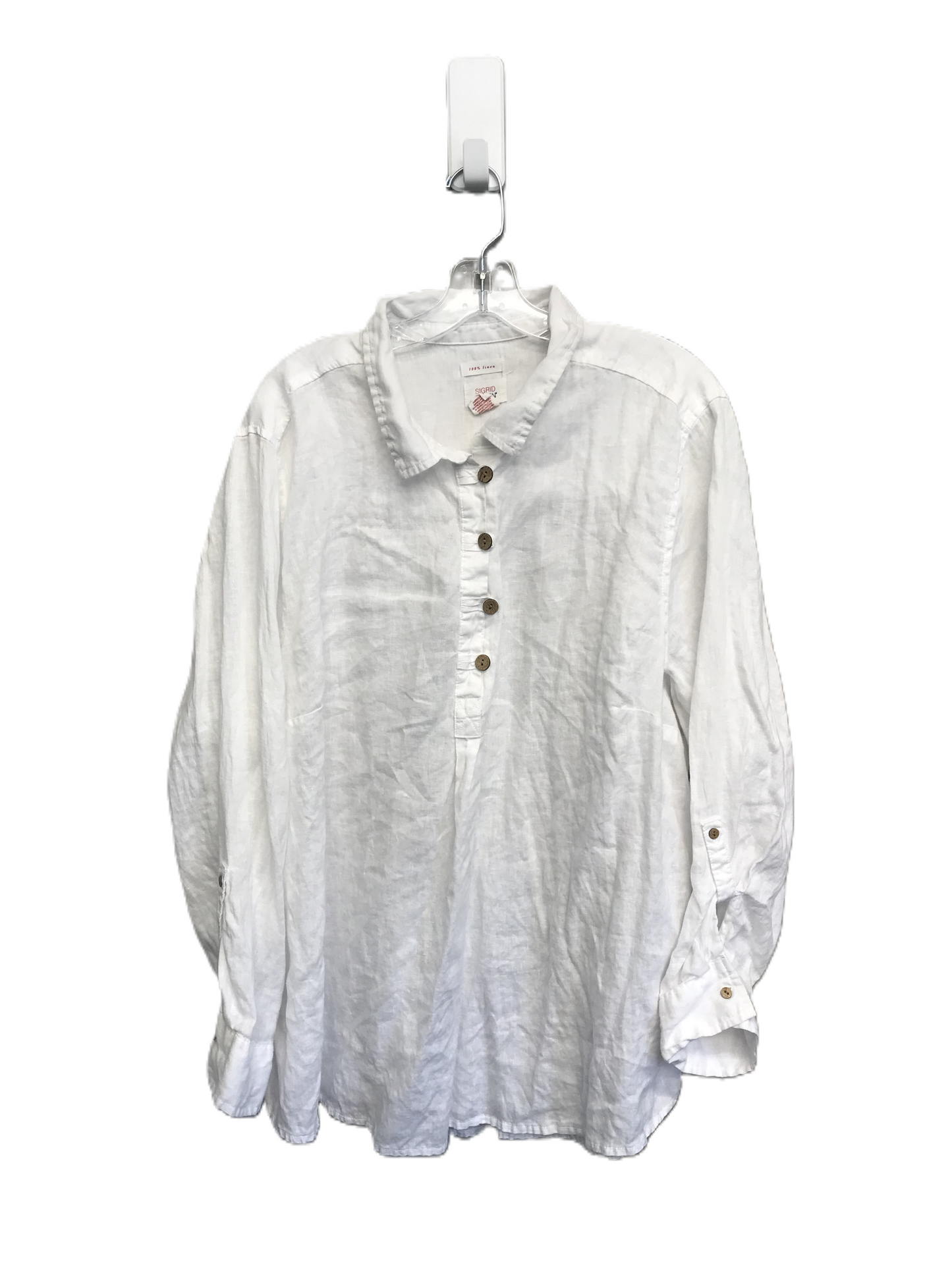 White Top Long Sleeve By Sigrid Olsen, Size: 3x